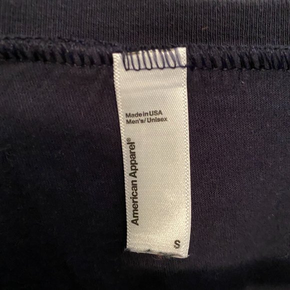 American Apparel Unisex Navy Blue V-neck T-shirt Small - Picture 2 of 3